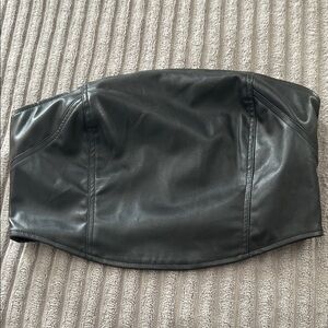 Kendall & Kylie Black Faux Leather Top NWOT